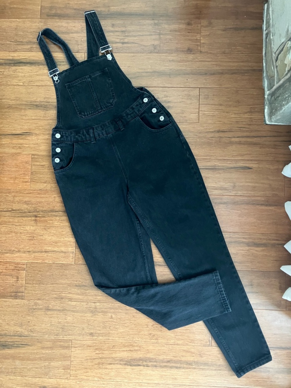 Denim&Co Black Denim Overalls